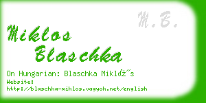 miklos blaschka business card